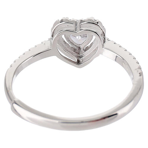 Bague argent 925 cœur blanc Amen 5