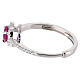 Bague cœur zircon rubis Amen argent 925 s4