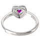 Bague cœur zircon rubis Amen argent 925 s5