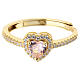 AMEN gold-finish 925 silver ring with pink morganite s3