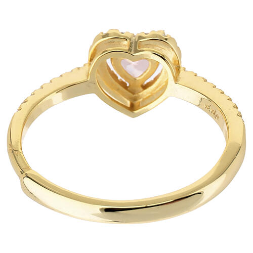 AMEN 925 Silver Gold-Finish Ring with Pink Morganite 5