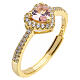 AMEN 925 Silver Gold-Finish Ring with Pink Morganite s1