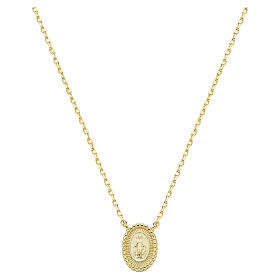 Collana dorata placcato 18kt in ottone Amen medaglia miracolosa finitura oro