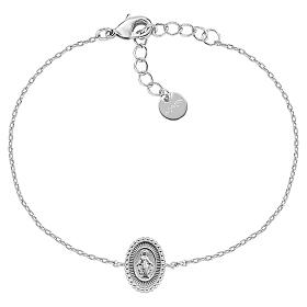 Bracelet en laiton rhodié Amen avec pendentif Médaille Miraculeuse