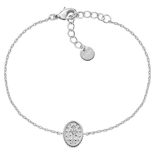 Amen rhodium-plated brass bracelet with Miraculous Mary medal 3