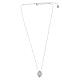 Amen necklace in rhodium-plated brass with Miraculous Medal and white stones s4