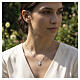 Rhodium-Plated Brass Miraculous Mary Necklace with White Stones, AMEN s2
