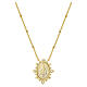 Collana con medaglia miracolosa Amen ottone dorato zirconi bianchi s1