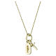 Amen white mother-of-pearl Christian necklace in gold-plated brass with white zircons s3