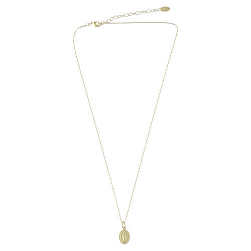 Collana Madonna Miracolosa Amen ottone dorato placcato 18kt 4