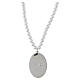 Collier perles cristal 3 mm en laiton rhodié Amen émail blanc zircons blancs s3