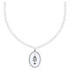 Collana perle cristallo 3 mm in ottone rodiato Amen smalto bianco zirconi bianchi s1