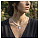 Colar pérolas de cristal 3 mm em latão rodinado Amen esmalte branco zircões brancos s2