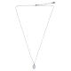 Amen necklace with white enamel cross, rhodium-plated brass and white zircons s4
