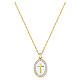Collana croce smalto bianco in ottone placcato 18kt Amen pietre bianche s1