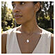 White Enamel Cross Necklace in 18kt Gold-Plated Brass with White Stones, Amen s2