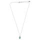 Amen necklace in rhodium-plated brass, green-sea enamelled medal with cross and white zircons s4