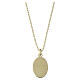 Collana croce smalto verde mare in ottone dorato Amen pietre bianche s3