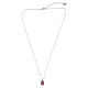 Collana croce smalto bordeaux Amen ottone rodiato zirconi bianchi s4