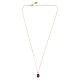 Collier croix émail bordeaux Amen laiton doré zircons blancs s4