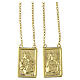 Scapular necklace Sacred Heart and Our Lady of Mount Carmel AMEN 18kt gold-plated brass s1
