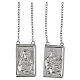 Sacred Heart and Our Lady of Mount Carmel scapular in rhodium-plated brass by AMEN s1