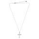 Amen necklace with interlaced cross, rhodium-plated brass and white zircons s4