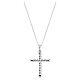 Collana croce intreccio Amen ottone rodiato zirconi bianchi s3