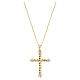 Colar cruz entrelaçada Amen, latão dourado, zircões brancos s1