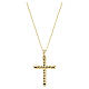 Gold-Plated Brass Cross Necklace Interlaced White Zircons, Amen s3