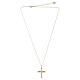 Amen necklace with braided cross, gold-plated brass and white zircons s4