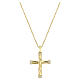 Collana in ottone dorato Amen croce intreccio zirconi bianchi s1