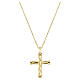Collana in ottone dorato Amen croce intreccio zirconi bianchi s3