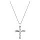 Collier croix tressée Amen laiton rhodié zircons blancs s1