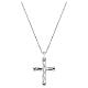 Rhodium-Plated Brass Cross Necklace Interlaced White Zircons, Amen s3