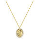 Amen necklace with crucifix medallion, gold-plated brass and white zircons s1