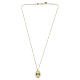 Amen necklace with crucifix medallion, gold-plated brass and white zircons s5