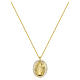 Collana croce con medaglia miracolosa Amen ottone dorato zirconi bianchi s1