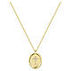 Necklace with Miraculous and Cross Pendant in Gold-Plated Brass with White Zircons, Amen s3