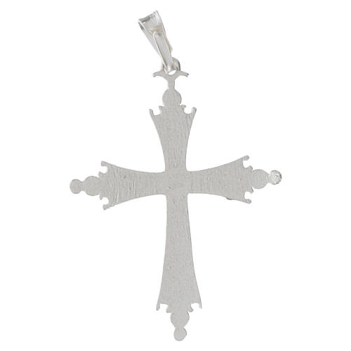 Croce pendente Papa Leone XIV stile gotico in argento 925 2