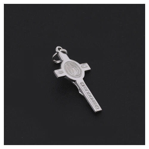 Saint Benedict cross pendant, 18K white gold, 3.10 g, 1x0.5 in 5