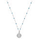Valenti 925 Silver Necklace with Guardian Angel and Sky-Blue Beads, 40 cm s2