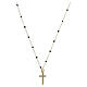 Collar Valenti con cruz en plata 925 dorada y esmaltes negros 37-41 cm s1