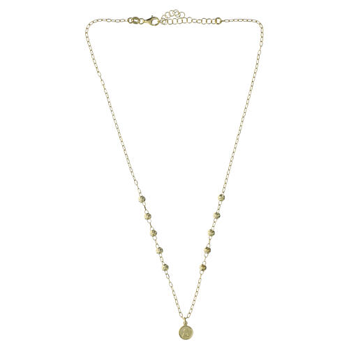Girocollo Valenti Angelo Custode in argento 925 dorato con perline 40 cm 3