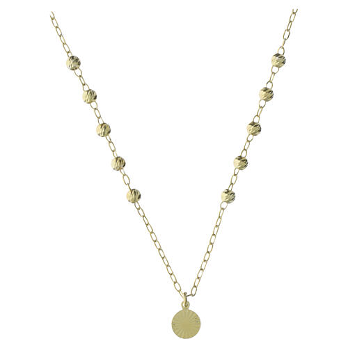 Colar Valenti Anjo da Guarda em prata 925 dourada com esferas diamantadas 40 cm 2