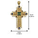 Golden Pectoral Cross, MONDRIAN model with Colored Crystals, 100x90 mm, Pical Arte Creazioni s2