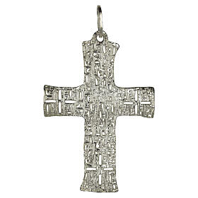 Silver-Plated Pectoral Cross with Textured Openwork Motif, 100x90 mm Pical Arte Creazioni