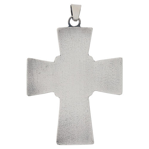 Two-tone pectoral cross with central Chi-Rho PX and stones, 9x7 cm 3