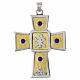 Two-tone pectoral cross with central Chi-Rho PX and stones, 9x7 cm s1