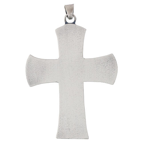 Clergy Pectoral cross with central stone and scrollwork decoration, 9x7 cm 3